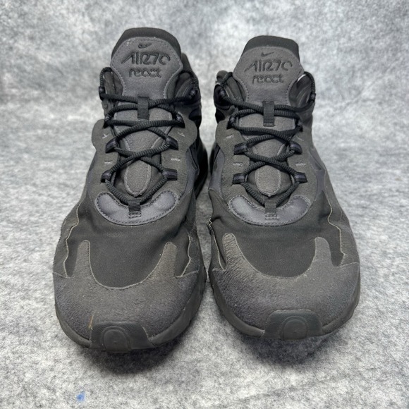 Nike Air Max 270 React Shoes Mens Size 13 Triple Black Oil Training C13866-003 - Picture 3 of 12